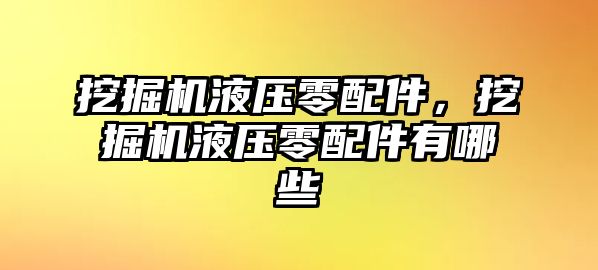 挖掘機液壓零配件，挖掘機液壓零配件有哪些