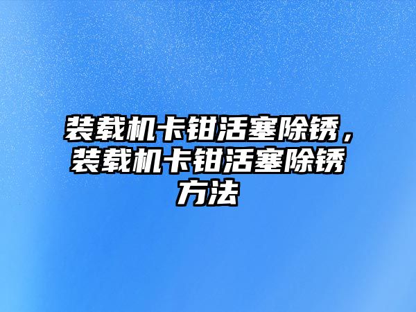 裝載機卡鉗活塞除銹，裝載機卡鉗活塞除銹方法