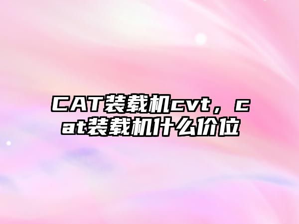 CAT裝載機(jī)cvt，cat裝載機(jī)什么價(jià)位