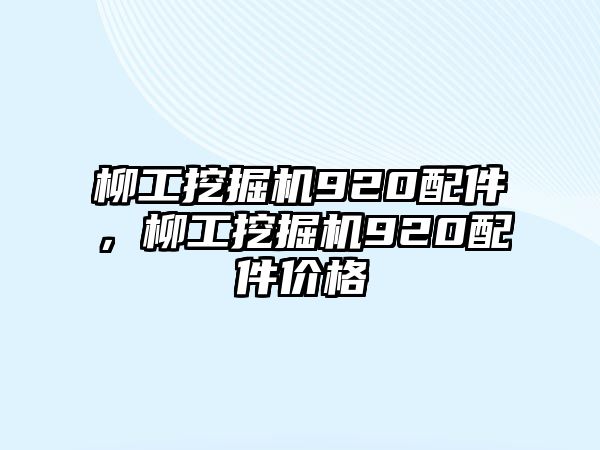 柳工挖掘機920配件，柳工挖掘機920配件價格