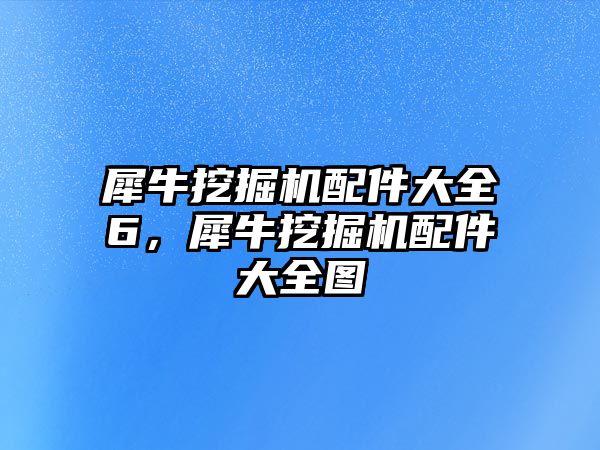 犀牛挖掘機(jī)配件大全6，犀牛挖掘機(jī)配件大全圖