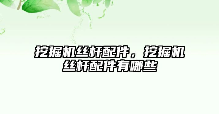 挖掘機絲桿配件，挖掘機絲桿配件有哪些