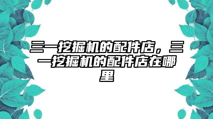 三一挖掘機的配件店，三一挖掘機的配件店在哪里