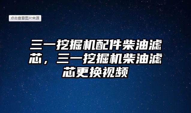 三一挖掘機配件柴油濾芯，三一挖掘機柴油濾芯更換視頻