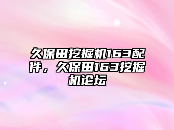 久保田挖掘機(jī)163配件，久保田163挖掘機(jī)論壇