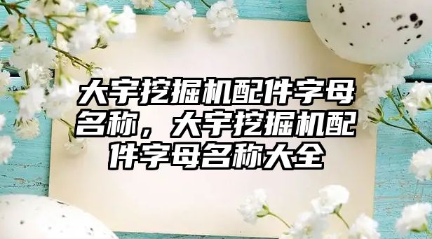 大宇挖掘機配件字母名稱，大宇挖掘機配件字母名稱大全