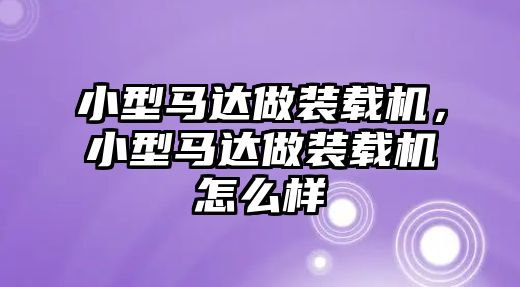 小型馬達(dá)做裝載機(jī)，小型馬達(dá)做裝載機(jī)怎么樣