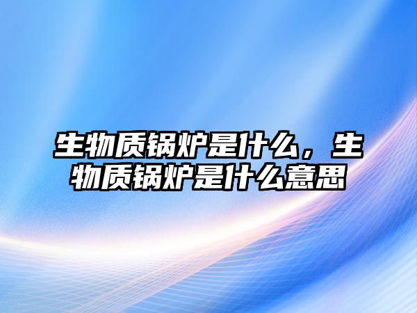 生物質鍋爐是什么，生物質鍋爐是什么意思