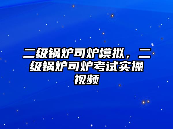 二級(jí)鍋爐司爐模擬，二級(jí)鍋爐司爐考試實(shí)操視頻