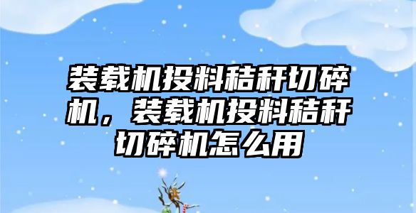 裝載機(jī)投料秸稈切碎機(jī)，裝載機(jī)投料秸稈切碎機(jī)怎么用