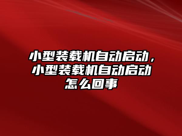 小型裝載機自動啟動，小型裝載機自動啟動怎么回事