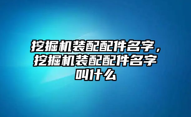 挖掘機裝配配件名字，挖掘機裝配配件名字叫什么