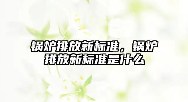 鍋爐排放新標(biāo)準(zhǔn)，鍋爐排放新標(biāo)準(zhǔn)是什么