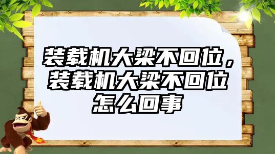 裝載機(jī)大梁不回位，裝載機(jī)大梁不回位怎么回事