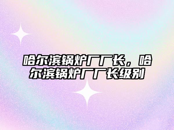 哈爾濱鍋爐廠廠長，哈爾濱鍋爐廠廠長級別