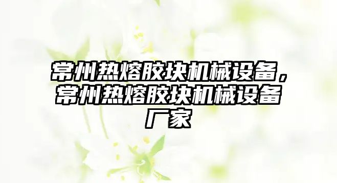 常州熱熔膠塊機械設(shè)備，常州熱熔膠塊機械設(shè)備廠家