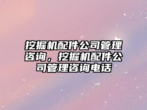 挖掘機配件公司管理咨詢，挖掘機配件公司管理咨詢電話