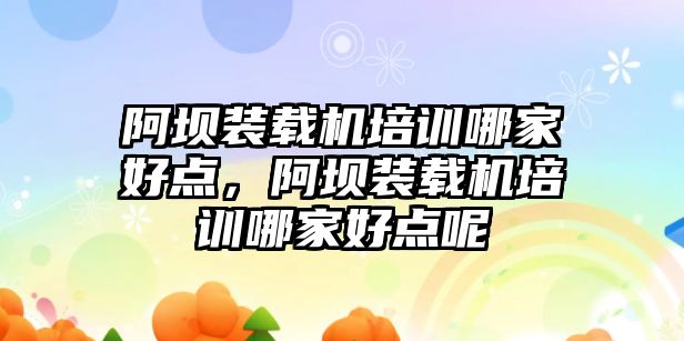 阿壩裝載機培訓哪家好點，阿壩裝載機培訓哪家好點呢