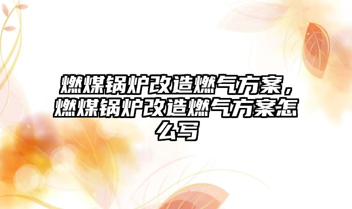 燃煤鍋爐改造燃?xì)夥桨?，燃煤鍋爐改造燃?xì)夥桨冈趺磳?xiě)