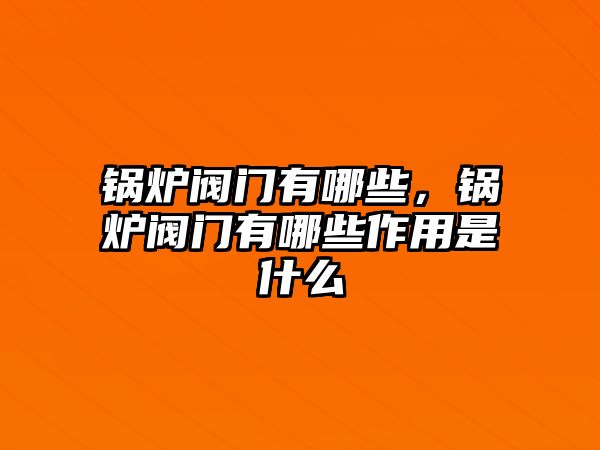 鍋爐閥門有哪些，鍋爐閥門有哪些作用是什么