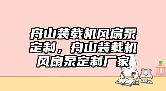 舟山裝載機風扇泵定制，舟山裝載機風扇泵定制廠家