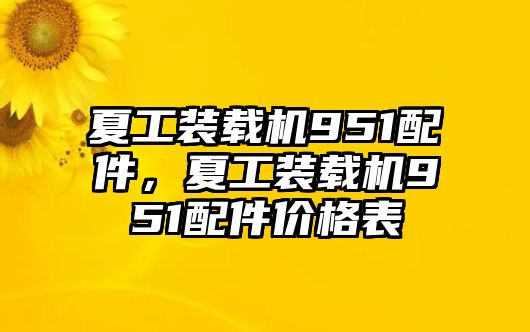 夏工裝載機951配件，夏工裝載機951配件價格表