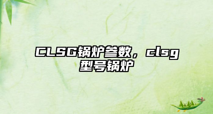 CLSG鍋爐參數(shù)，clsg型號鍋爐