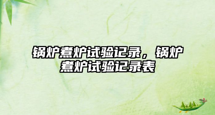 鍋爐煮爐試驗記錄，鍋爐煮爐試驗記錄表