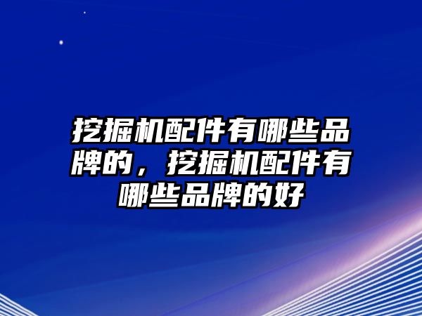 挖掘機(jī)配件有哪些品牌的，挖掘機(jī)配件有哪些品牌的好