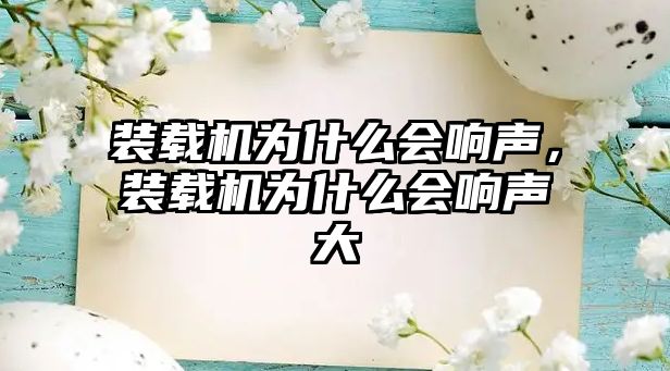 裝載機(jī)為什么會(huì)響聲，裝載機(jī)為什么會(huì)響聲大