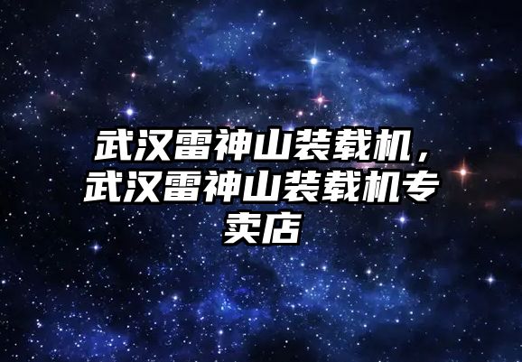 武漢雷神山裝載機，武漢雷神山裝載機專賣店