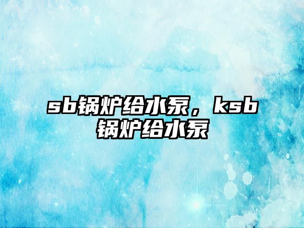 sb鍋爐給水泵，ksb鍋爐給水泵