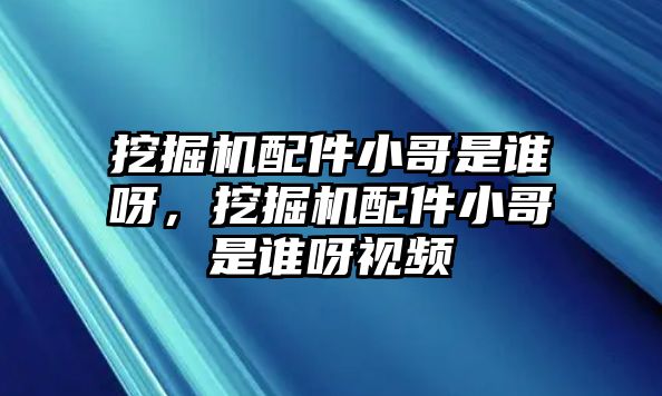 挖掘機配件小哥是誰呀，挖掘機配件小哥是誰呀視頻