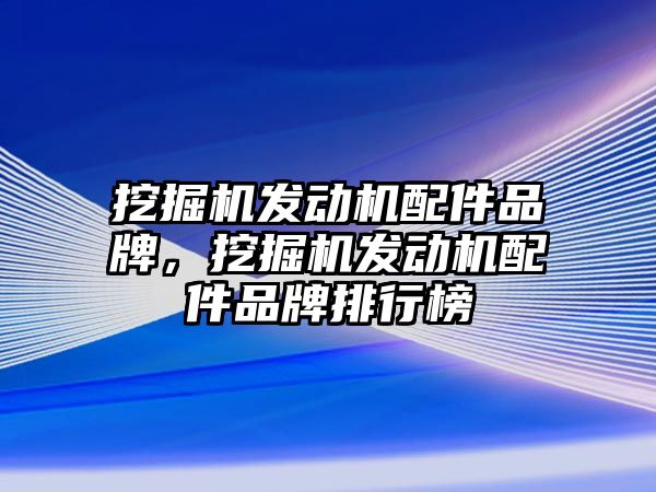 挖掘機發(fā)動機配件品牌，挖掘機發(fā)動機配件品牌排行榜