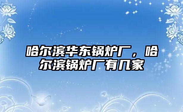 哈爾濱華東鍋爐廠，哈爾濱鍋爐廠有幾家