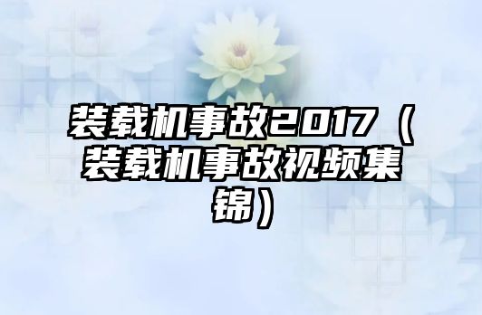 裝載機事故2017（裝載機事故視頻集錦）