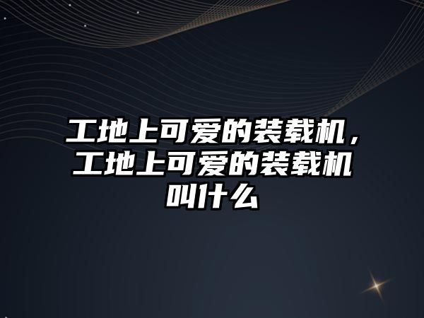 工地上可愛的裝載機(jī)，工地上可愛的裝載機(jī)叫什么