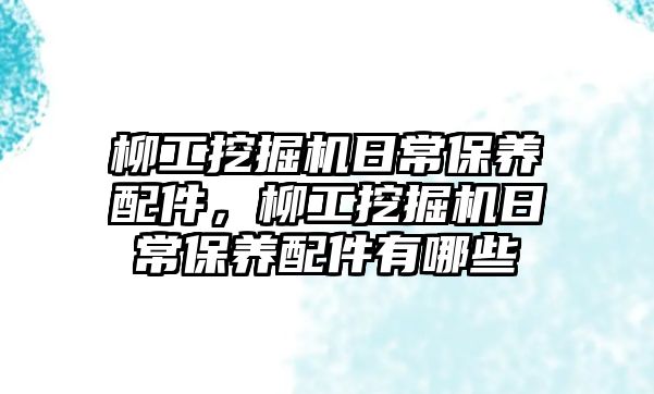 柳工挖掘機日常保養(yǎng)配件，柳工挖掘機日常保養(yǎng)配件有哪些