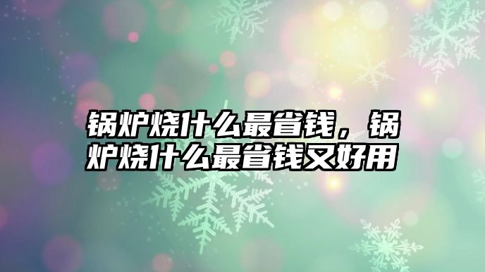 鍋爐燒什么最省錢，鍋爐燒什么最省錢又好用