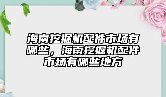 海南挖掘機配件市場有哪些，海南挖掘機配件市場有哪些地方