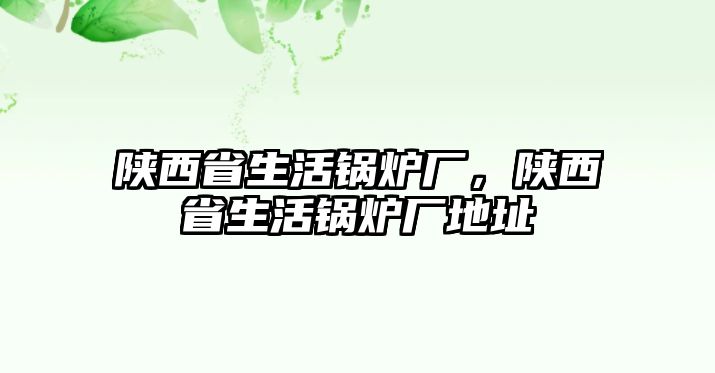 陜西省生活鍋爐廠，陜西省生活鍋爐廠地址