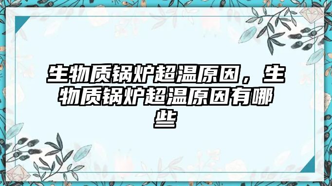 生物質(zhì)鍋爐超溫原因，生物質(zhì)鍋爐超溫原因有哪些