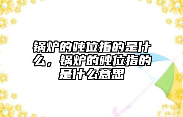 鍋爐的噸位指的是什么，鍋爐的噸位指的是什么意思