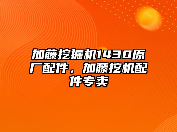 加藤挖掘機1430原廠配件，加藤挖機配件專賣