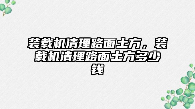 裝載機清理路面土方，裝載機清理路面土方多少錢