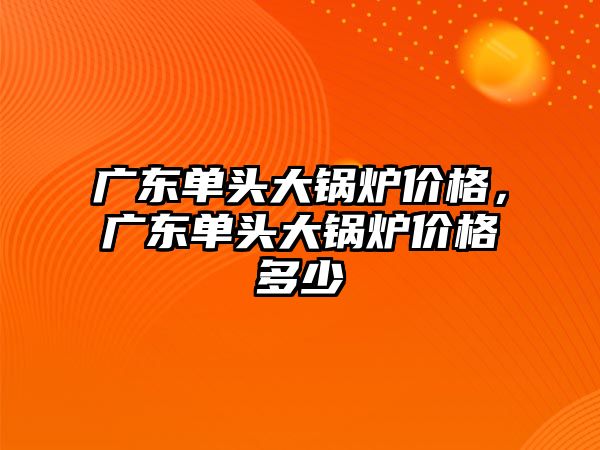 廣東單頭大鍋爐價格，廣東單頭大鍋爐價格多少