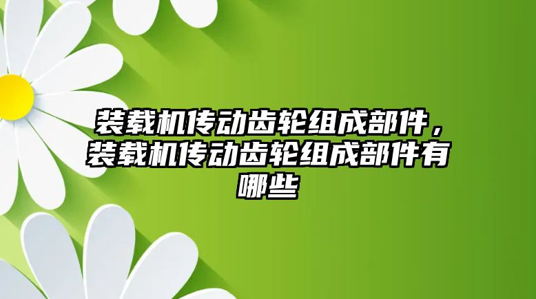 裝載機傳動齒輪組成部件，裝載機傳動齒輪組成部件有哪些