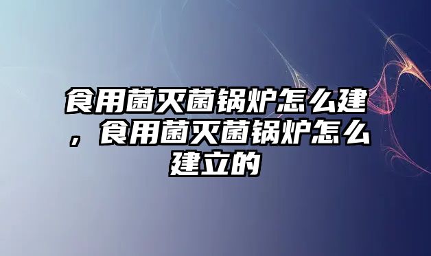 食用菌滅菌鍋爐怎么建，食用菌滅菌鍋爐怎么建立的