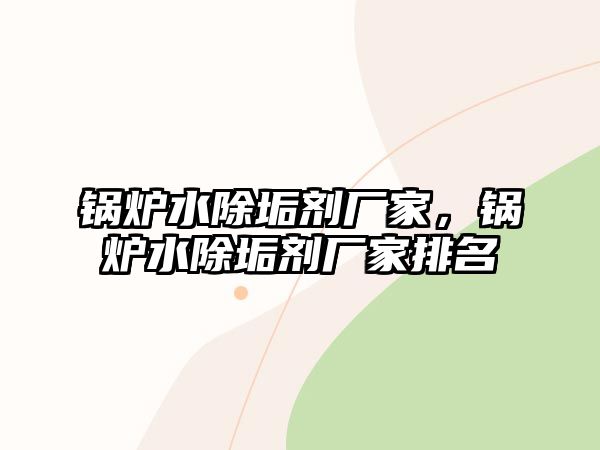 鍋爐水除垢劑廠家，鍋爐水除垢劑廠家排名