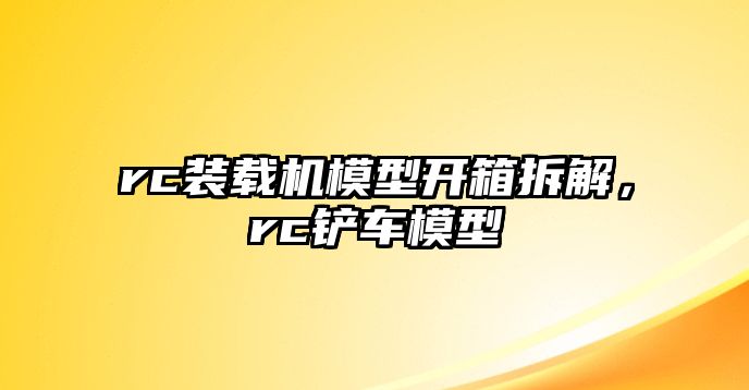 rc裝載機模型開箱拆解，rc鏟車模型